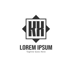 Initial KX logo template with modern frame. Minimalist KX letter logo vector illustration