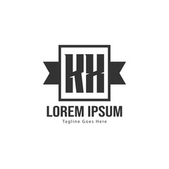 Initial KX logo template with modern frame. Minimalist KX letter logo vector illustration