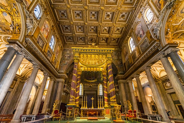 Fototapeta na wymiar Angel Decorations High Altar Basilica Santa Maria Maggiore Rome Italy