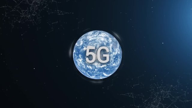 Earth 5G Network iot Internet of Things Full Orb Day White
