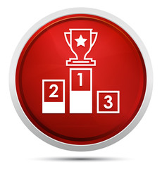 Obraz premium Podium icon Promo Red Round Button
