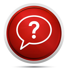 Question mark bubble icon Promo Red Round Button