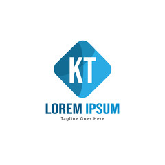 Fototapeta premium Initial KT logo template with modern frame. Minimalist KT letter logo vector illustration