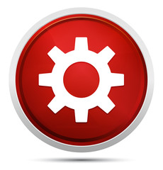 Settings icon Promo Red Round Button