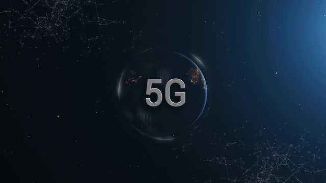 Earth 5G Network iot Internet of Things Full Orb Night White