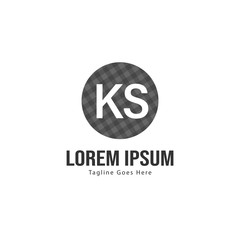 Initial KS logo template with modern frame. Minimalist KS letter logo vector illustration