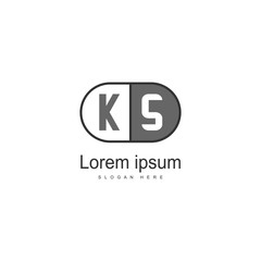 Initial KS logo template with modern frame. Minimalist KS letter logo vector illustration