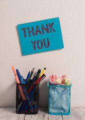 Word writing text Thank You. Business photo showcasing a polite expression used when acknowledging...