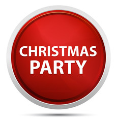 Christmas Party Promo Red Round Button