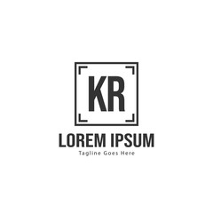 Fototapeta premium Initial KR logo template with modern frame. Minimalist KR letter logo vector illustration