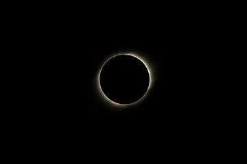 The Chromosphere external Sun atmosphere red layer during Total Solar Eclipse Chile 2nd July 2019, amazing view of the Sun covered by the Moon during totality phase and amazing phenomenon to see