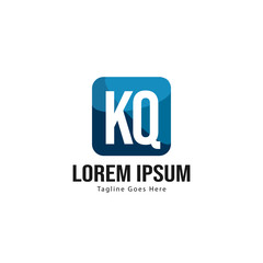 Obraz premium Initial KQ logo template with modern frame. Minimalist KQ letter logo vector illustration