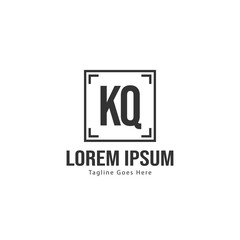 Fototapeta premium Initial KQ logo template with modern frame. Minimalist KQ letter logo vector illustration