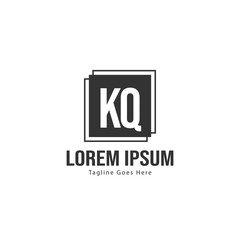 Fototapeta premium Initial KQ logo template with modern frame. Minimalist KQ letter logo vector illustration