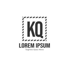 Obraz premium Initial KQ logo template with modern frame. Minimalist KQ letter logo vector illustration
