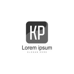 Obraz premium Initial KP logo template with modern frame. Minimalist KP letter logo vector illustration