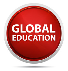 Global Education Promo Red Round Button