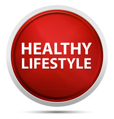Healthy Lifestyle Promo Red Round Button