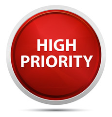 High Priority Promo Red Round Button