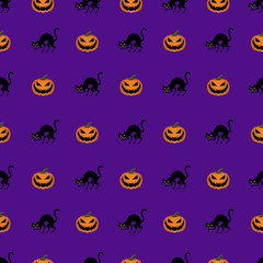 Fototapeta premium Seamless halloween background vector pattern
