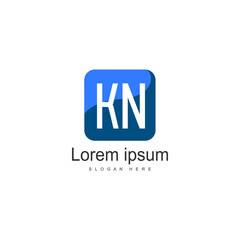 Obraz premium Initial KN logo template with modern frame. Minimalist KN letter logo vector illustration