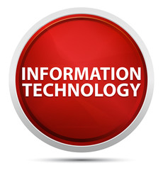 Information Technology Promo Red Round Button