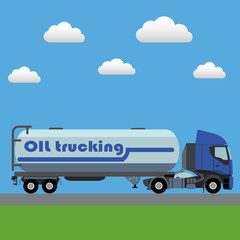 Oil transport tank truck vector illustration