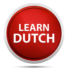 Learn Dutch Promo Red Round Button