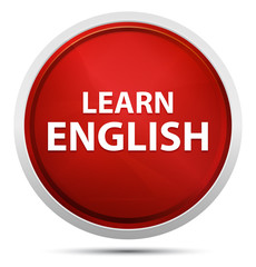 Learn English Promo Red Round Button