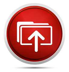 Upload files icon Promo Red Round Button