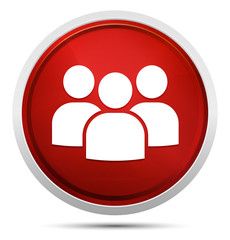 User group icon Promo Red Round Button