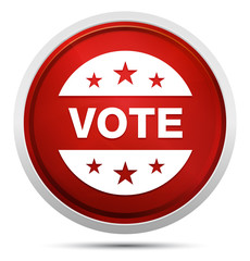 Vote badge icon Promo Red Round Button