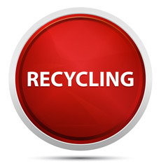 Recycling Promo Red Round Button