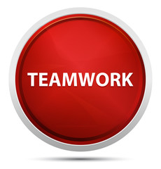 Teamwork Promo Red Round Button