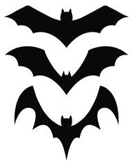set of silhouette bats for halloween