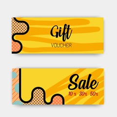Luxury gift vouchers set. Colorful design, on white background. Vector illustration EPS10.