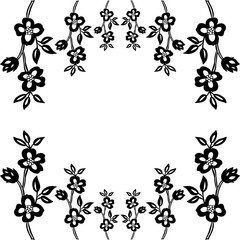 Vector illustration flower frames isolated on white background for design of card