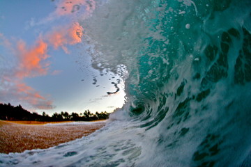 Sunset and wave