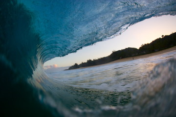 waves crashing on the beach