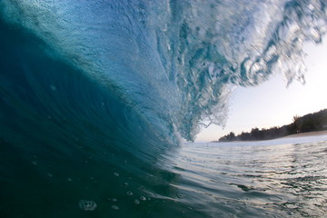waves crashing on the beach