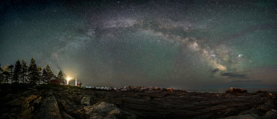 Milky Way over a Lighthouse in Maine 