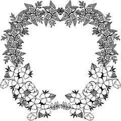 Vector illustration design of card with flower frames isolated on white backdrop