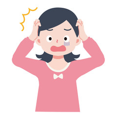 焦る女の子のイラスト