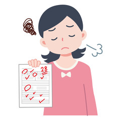 成績の上がった女の子のイラスト Wall Mural Wallpaper Murals 石原 奈津子 成績の上がった女の子のイラスト Wall Mural Wallpaper Murals 石原 奈津子
