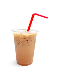 iced coffee on white background