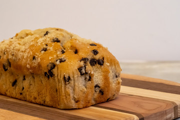 Close up of Chocolate chip bread loaf