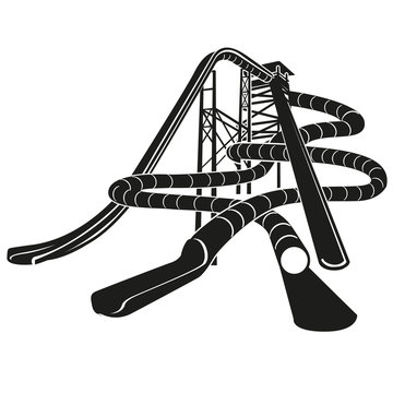 black roller coaster ride clip art preview