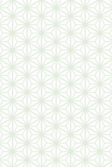 はがきサイズ比率の麻の葉模様背景素材(白背景)縦用