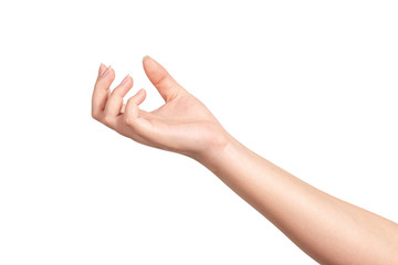 Female teen hand isolated on white background