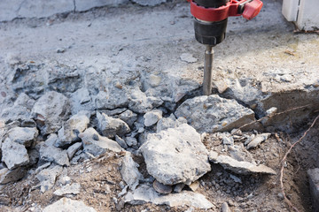 Bohrhammer auf der Baustelle im Einsatz